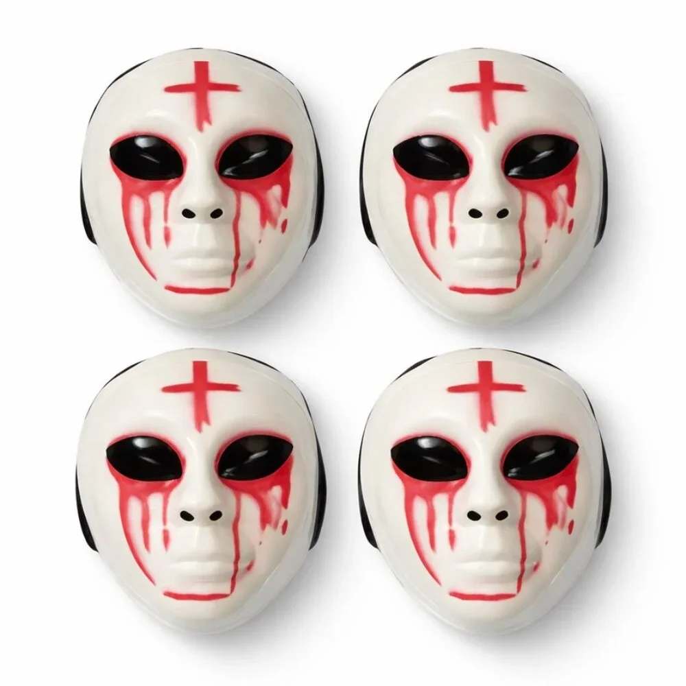 3/$20 Bundle🌈NEW Horror Nun Mask Bundle of 4 Adult Plastic Masks Red Cross Face